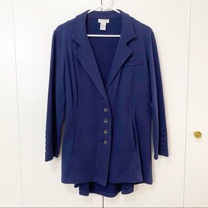 Soft Surroundings Navy Knit Jacket Size PL